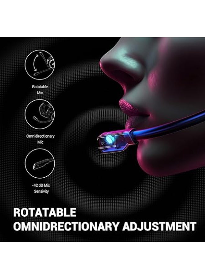 EKSA E1000 V2 Gaming Headset, PC Headset with USB C Plug, Wired Headphones with Noise Canceling Microphone, 7.1 Surround Sound, RGB Light, include USB Adapter for Computer,Mac, PS4/PS5 Console, Laptop - Image 3